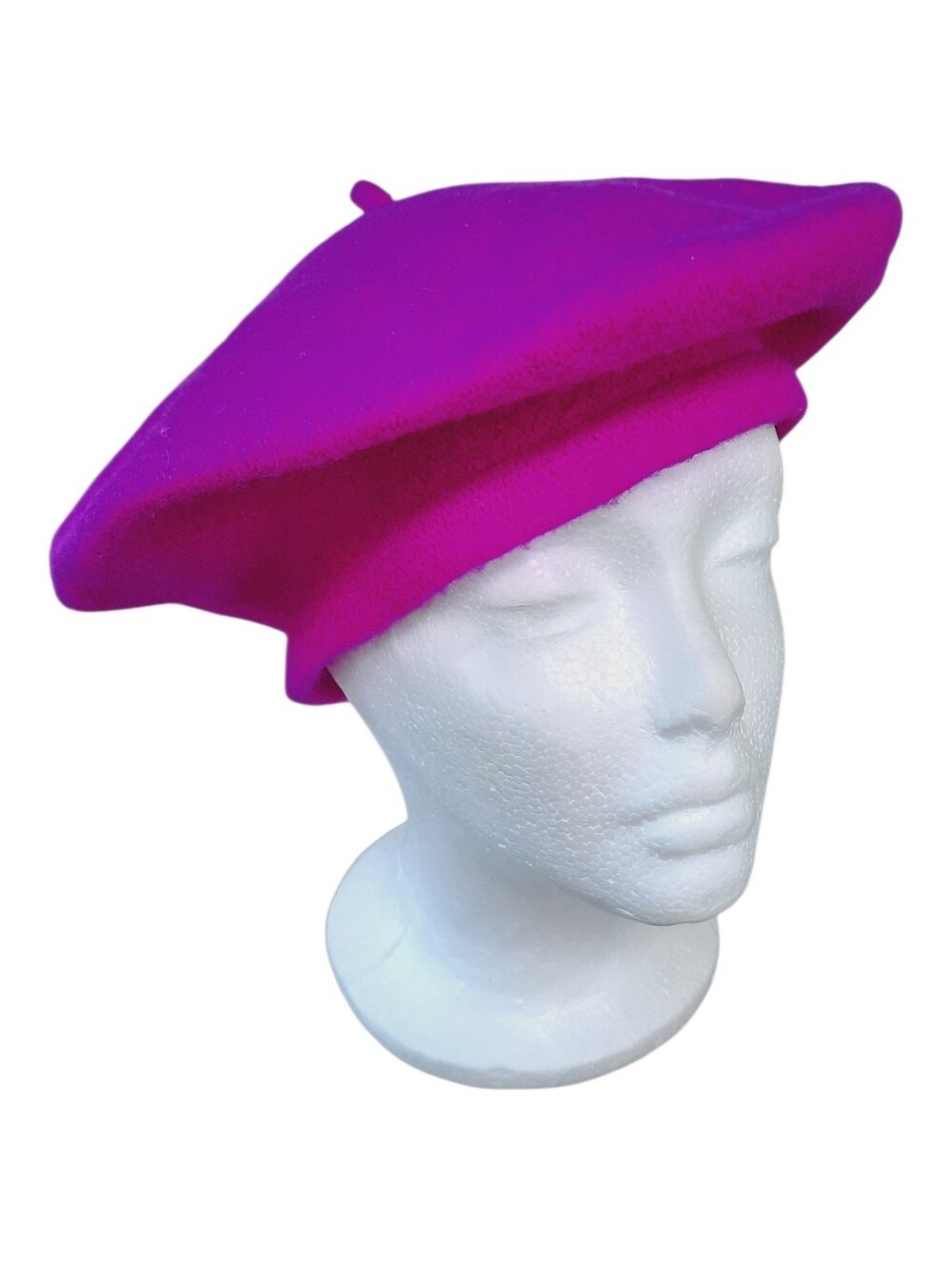 Vintage Ruth Alan Designs 100% Wool Pink Beret Satin Lined Preppy Hat OS